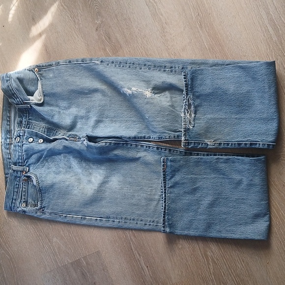 Levi's x Street Wear 501 Jeans Distressed Button Fly Medium Wash 36 x 36 - Picture 3 of 11